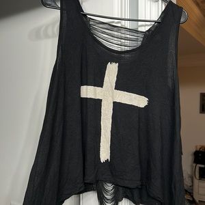Crop top with open back